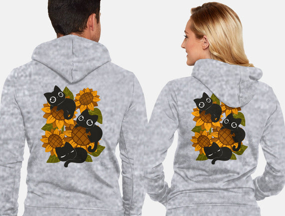 Sunflowers And Black Kitties