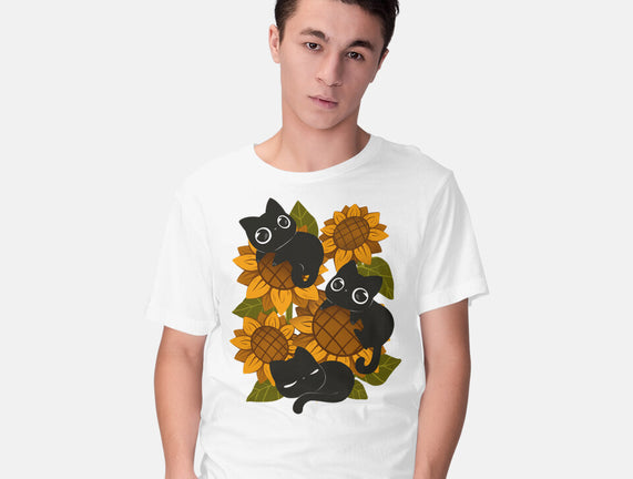 Sunflowers And Black Kitties