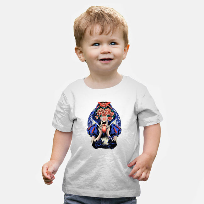 Snow Princess Flower Face-Baby-Basic-Tee-rmatix