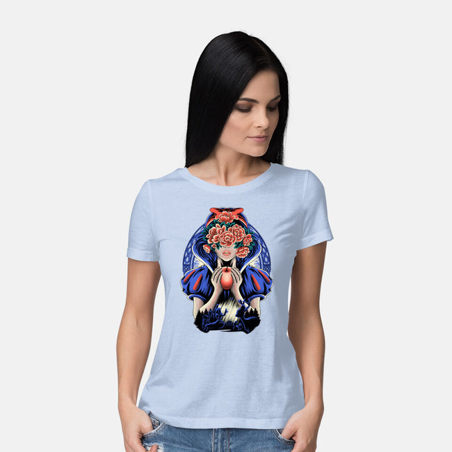 Snow Princess Flower Face-Womens-Basic-Tee-rmatix