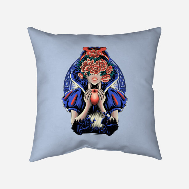 Snow Princess Flower Face-None-Removable Cover w Insert-Throw Pillow-rmatix