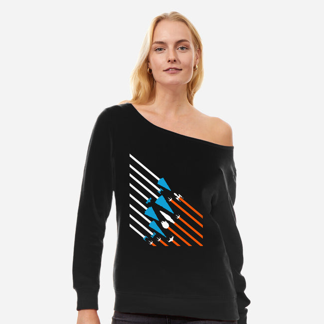 Starship Stripes-Womens-Off Shoulder-Sweatshirt-rocketman_art