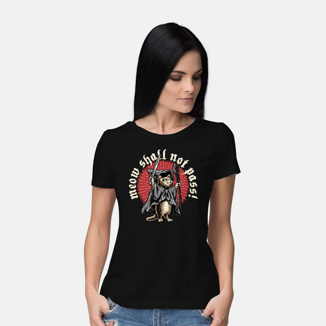 Meow Shall Not Pass-Womens-Basic-Tee-momma_gorilla