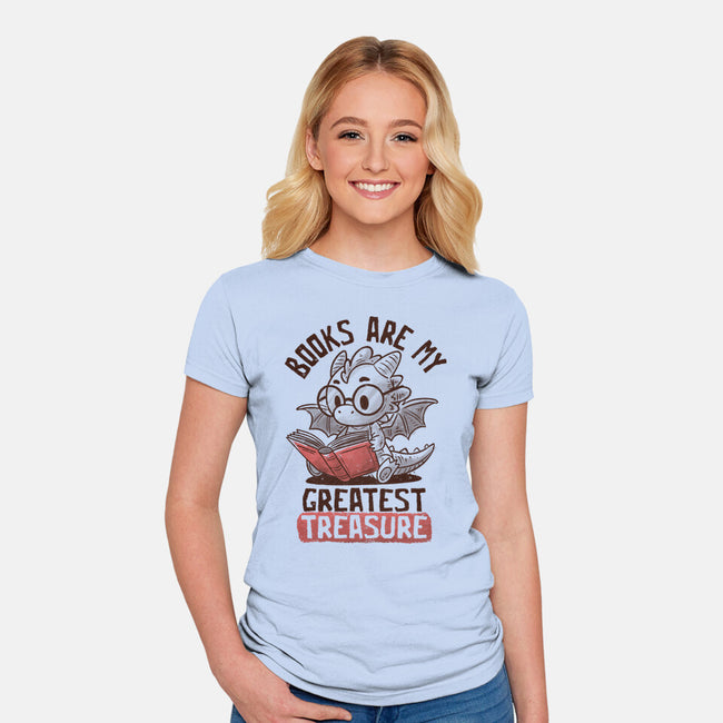 Books Are My Greatest Treasure-Womens-Fitted-Tee-koalastudio