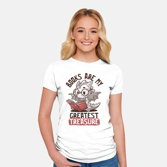 Books Are My Greatest Treasure-Womens-Fitted-Tee-koalastudio