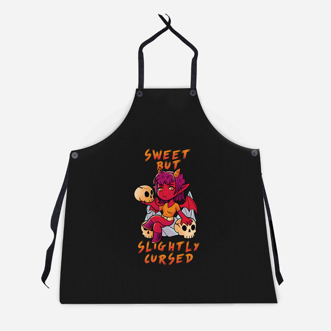 Sweet But Slightly Cursed-Unisex-Kitchen-Apron-FunkVampire