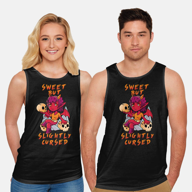 Sweet But Slightly Cursed-Unisex-Basic-Tank-FunkVampire