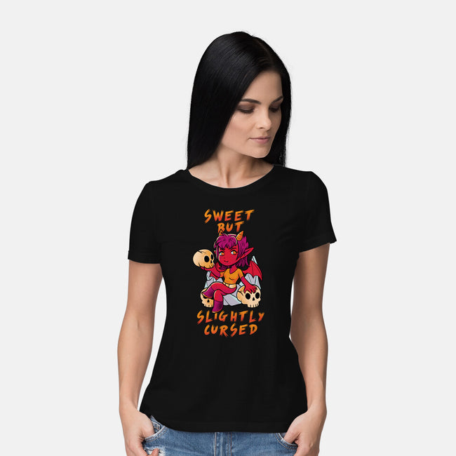 Sweet But Slightly Cursed-Womens-Basic-Tee-FunkVampire