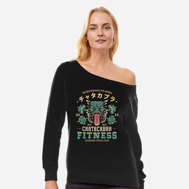 Chatacabra Fitness-Womens-Off Shoulder-Sweatshirt-LAGELANTEE