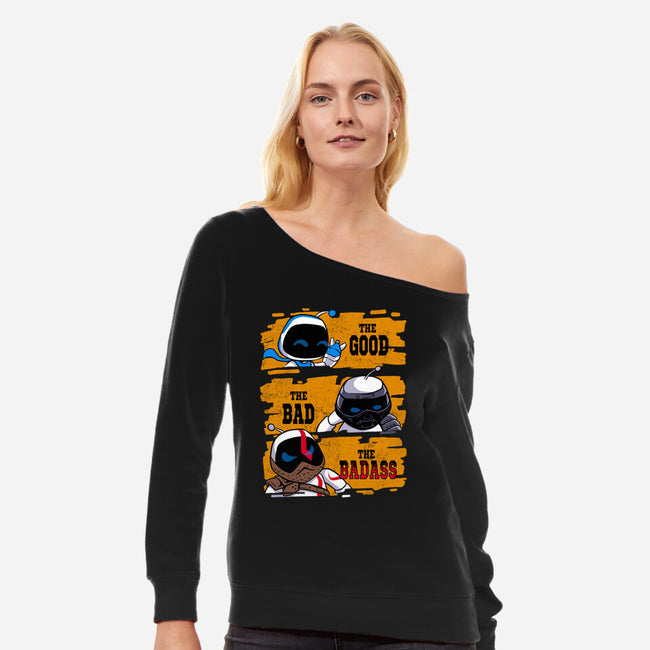 Triple Bot-Womens-Off Shoulder-Sweatshirt-spoilerinc