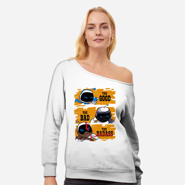 Triple Bot-Womens-Off Shoulder-Sweatshirt-spoilerinc