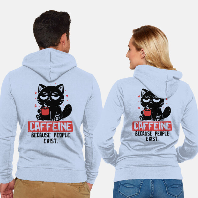 Caffeine Because People Exist-Unisex-Zip-Up-Sweatshirt-koalastudio