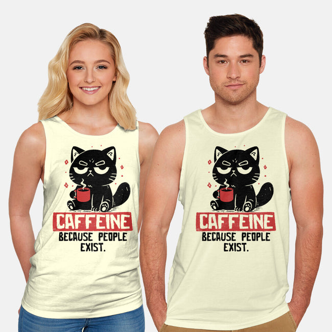 Caffeine Because People Exist-Unisex-Basic-Tank-koalastudio