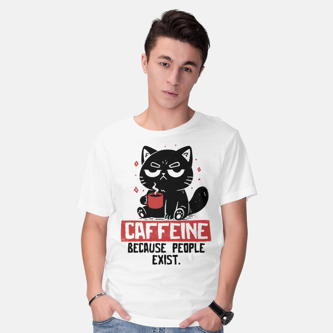 Caffeine Because People Exist-Mens-Basic-Tee-koalastudio